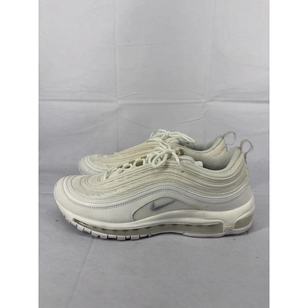 Nike Air Max 97 Running Shoes Mens Triple White 921826-101 Size 10.5